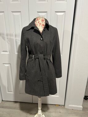Classic Women's Charcoal Belted Coat